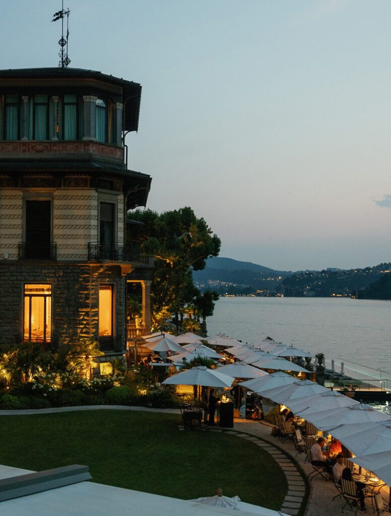 Mandarin Oriental Lake Como Drone Shoot during Blue hour