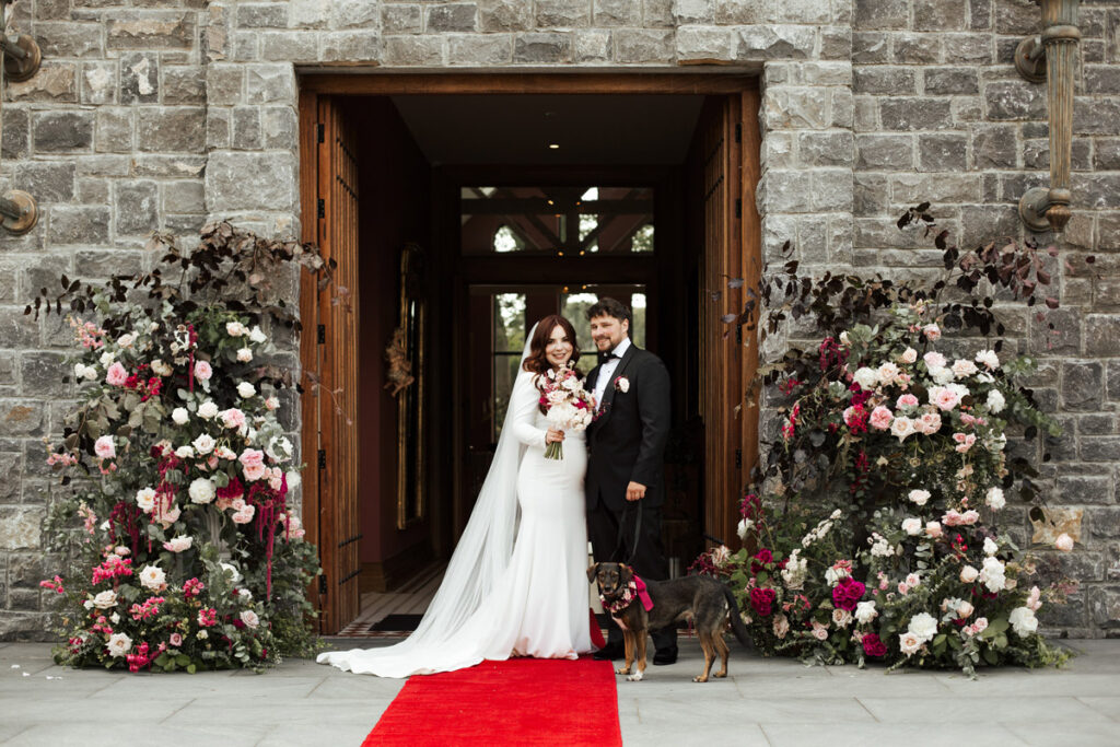 Bride and Groom after Ceremony in front of the Ceremony Space