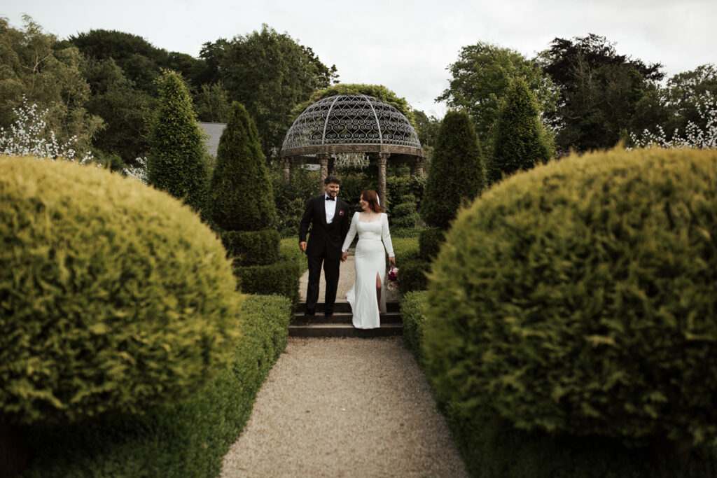 Bride and Groom in the Ballyseede Gardens