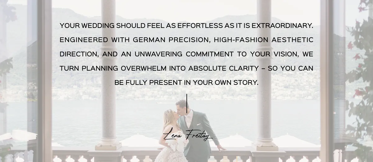 Panoramic view of an exclusive luxury European destination wedding venue styled by Lena Freitag Weddings.